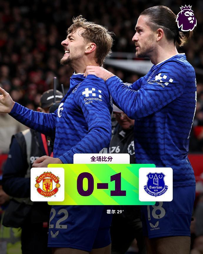 全场比分 | 曼联 0-1 埃弗顿

🟥第13分钟，盖伊和队友发生冲突被红牌罚