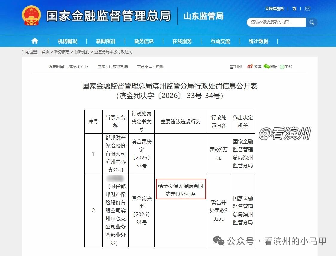 滨州2家保险被罚