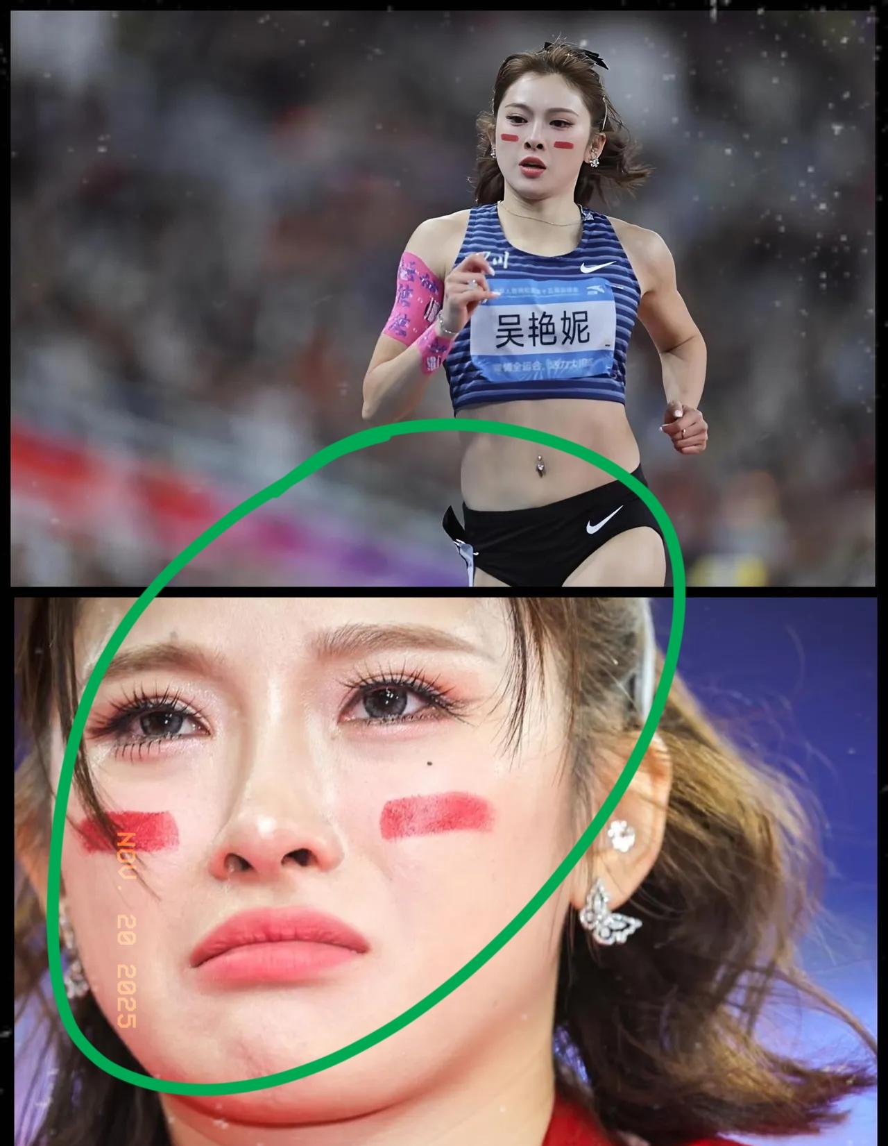 看完女子跨栏，
我老公觉得不可理喻，
他说：冠军哭可以理解，她吴艳妮哭哭啼啼是要