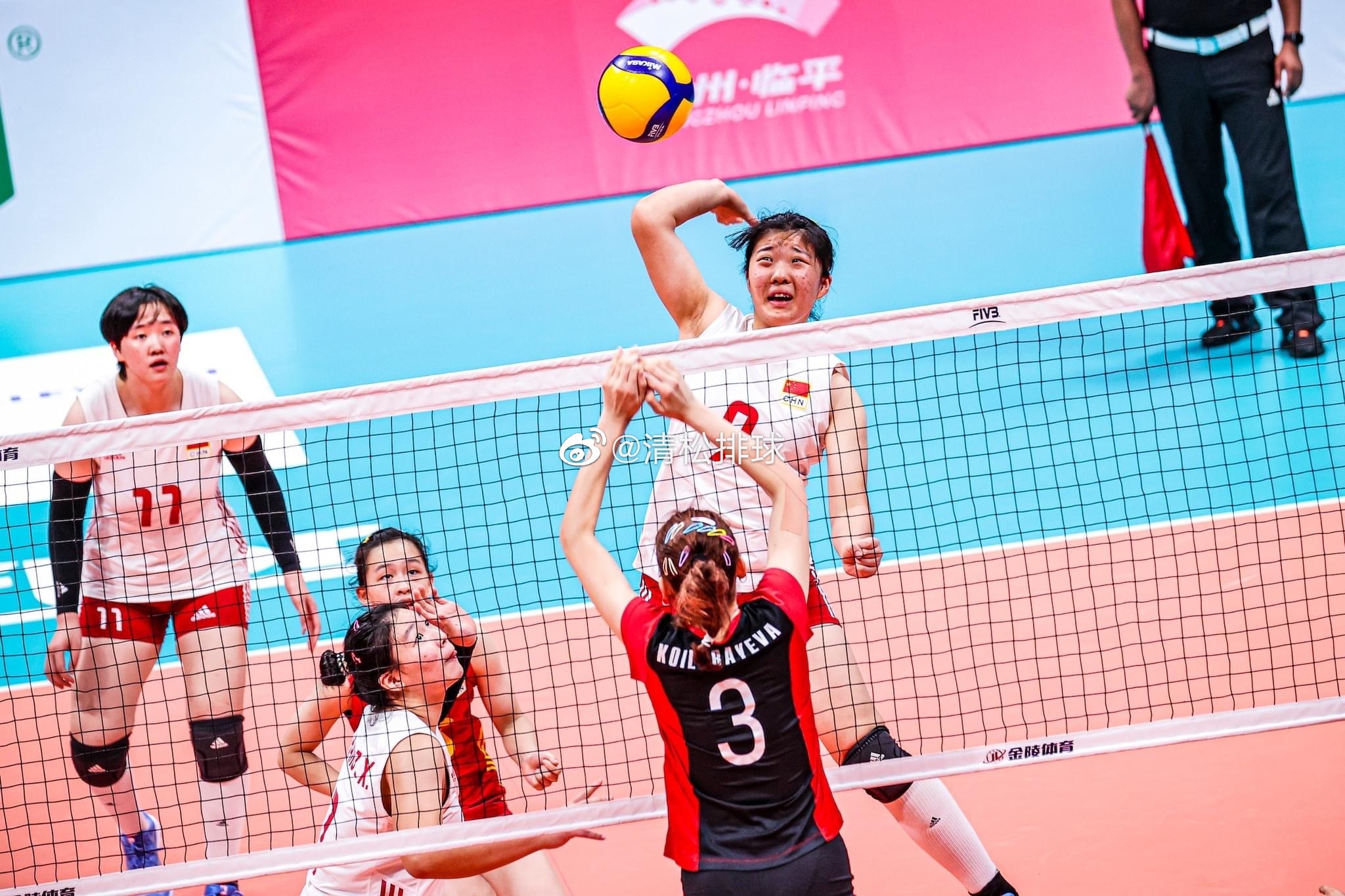 【中国U16女排战胜哈萨克斯坦晋级半决赛】2023年U16女排亚锦赛暨杭州亚运会
