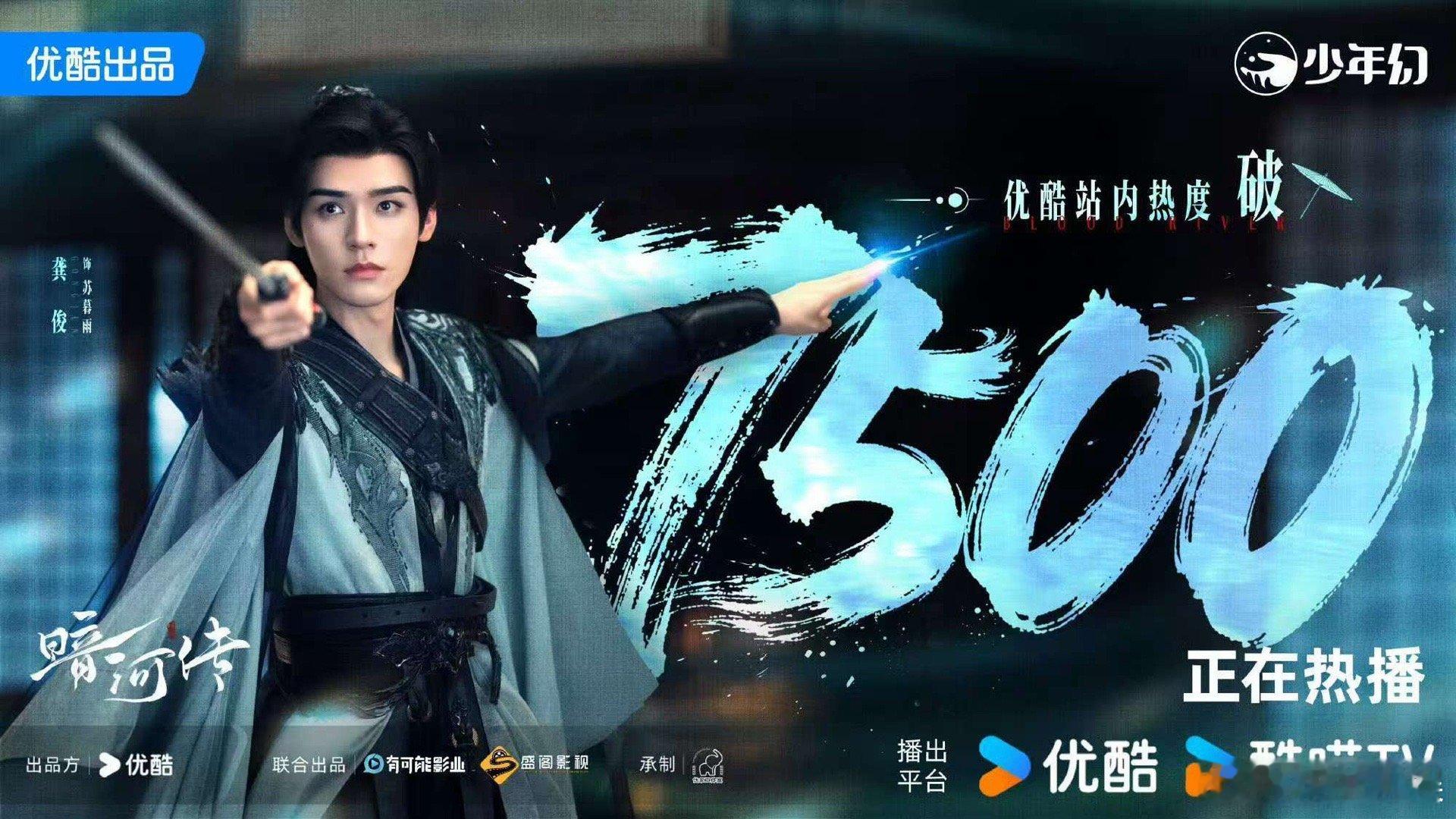 暗河传热度破7500龚俊暗河传站内热度破7500暗河传热度破7500，不错，[哇