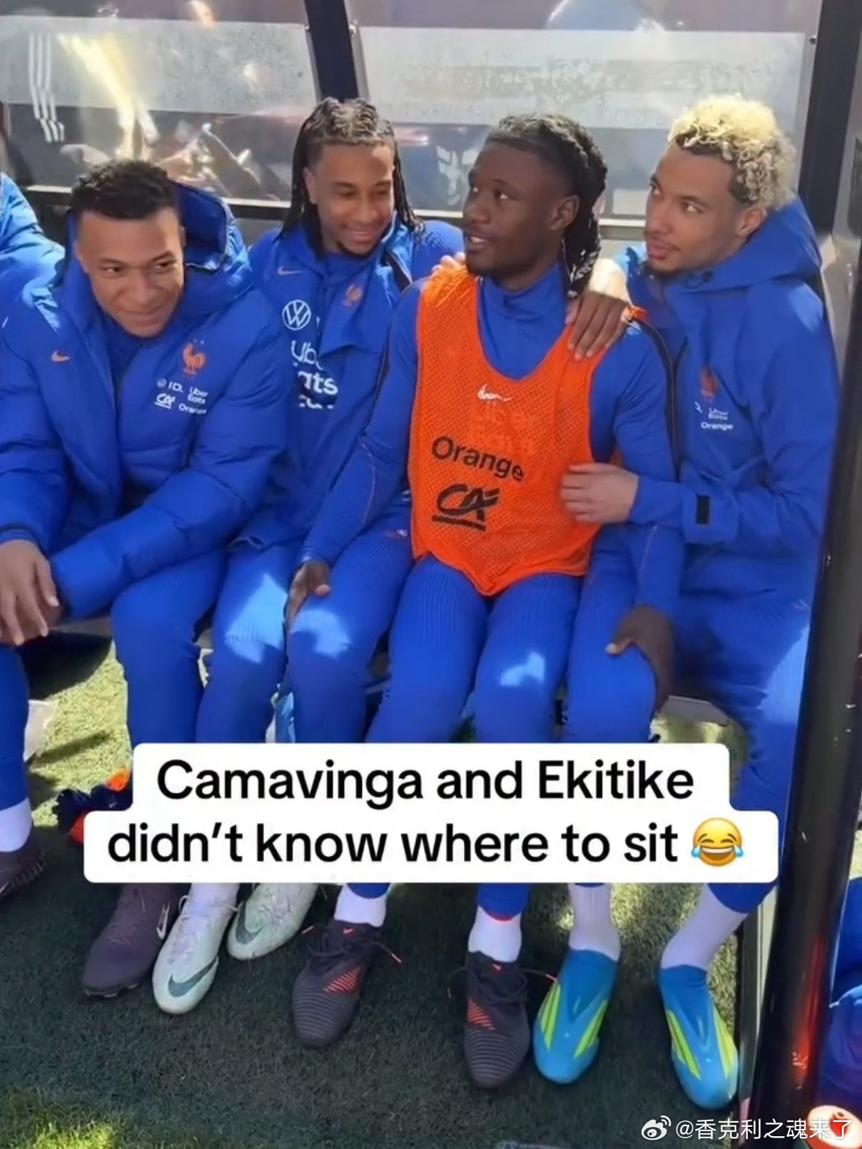 卑微的埃基蒂克和姆总一起坐板凳