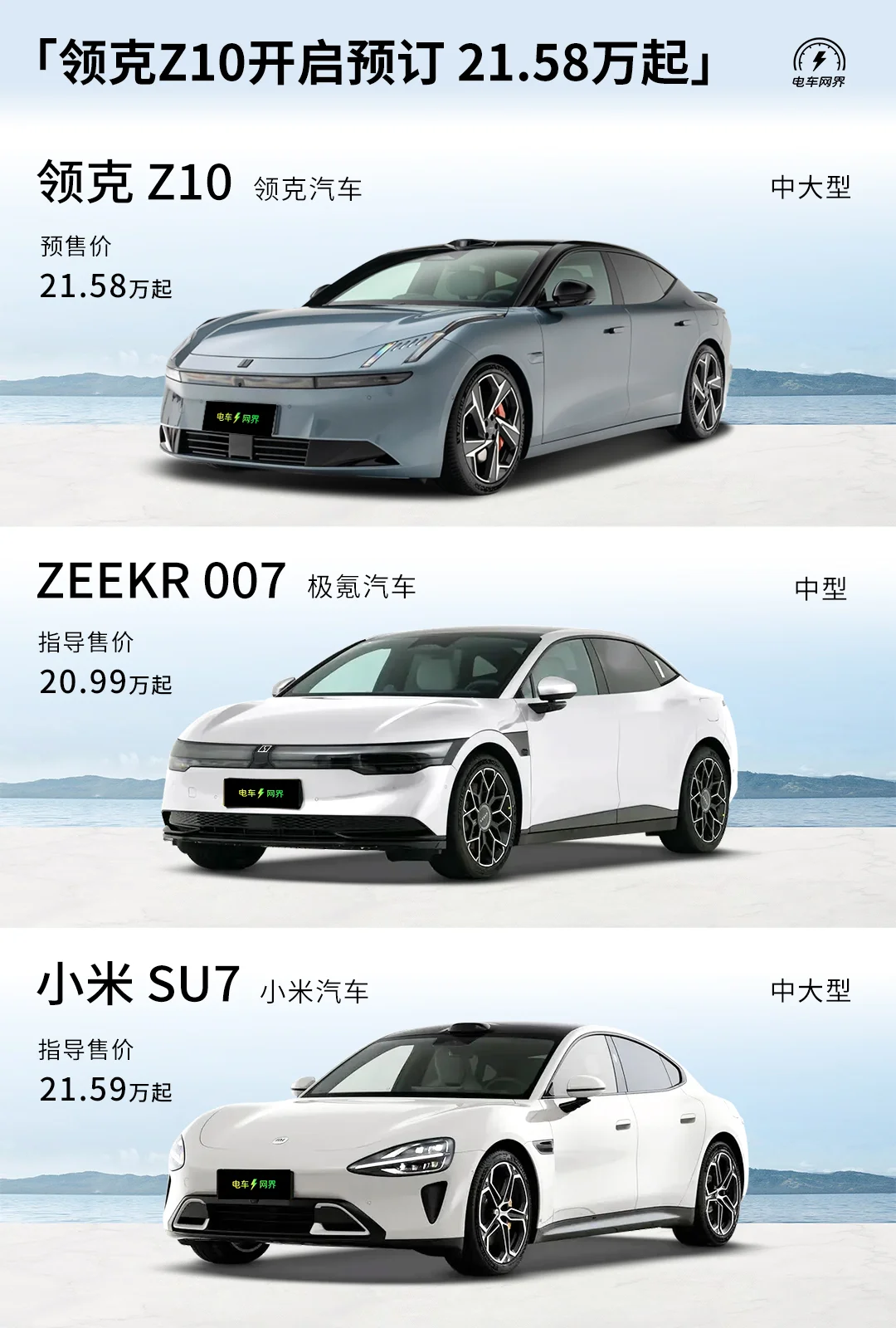 领克Z10开启预定 21.58万起 竞争小米SU7