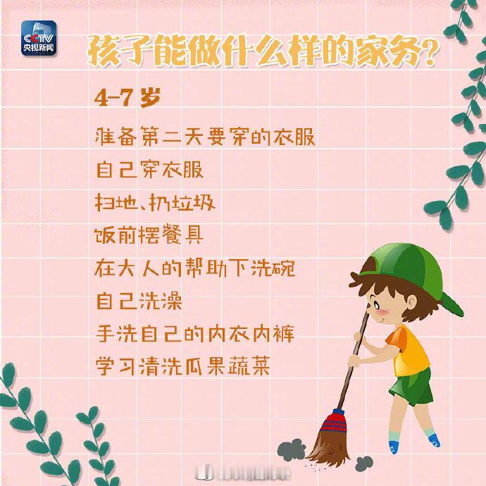 家务表真的很实用，可以帮助宝宝独立成长 