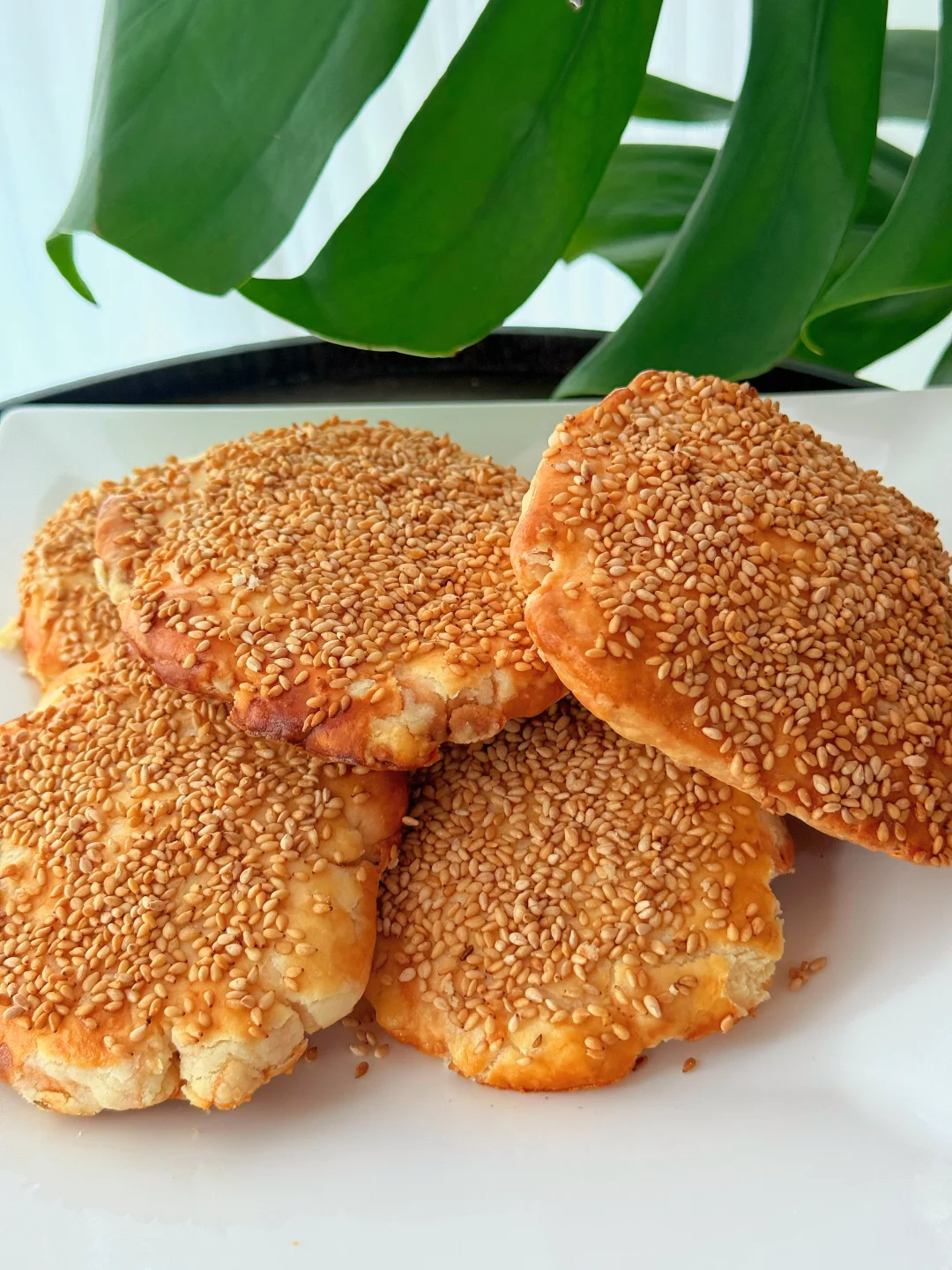 一口酥香，中式糕点的魅力尽在芝麻酥饼 层层起酥的芝麻饼就这么诞生了。 ...