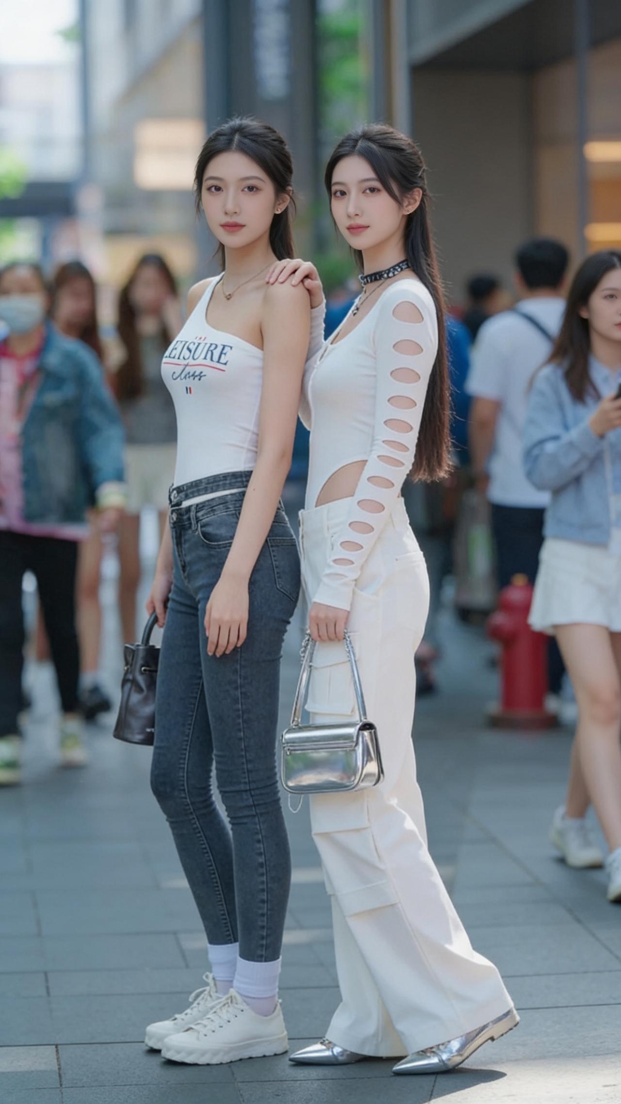 时尚姐妹花，一起出街造型！