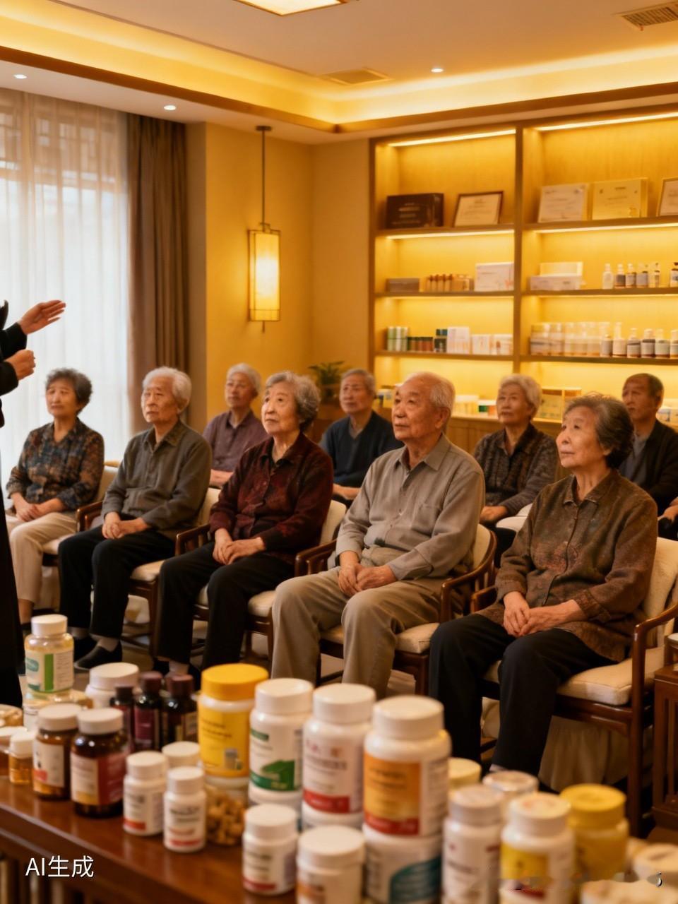 专骗老人的“养生馆”

每天去新世纪大超巿，里面过道边的一间屋子，坐满了老婆婆，