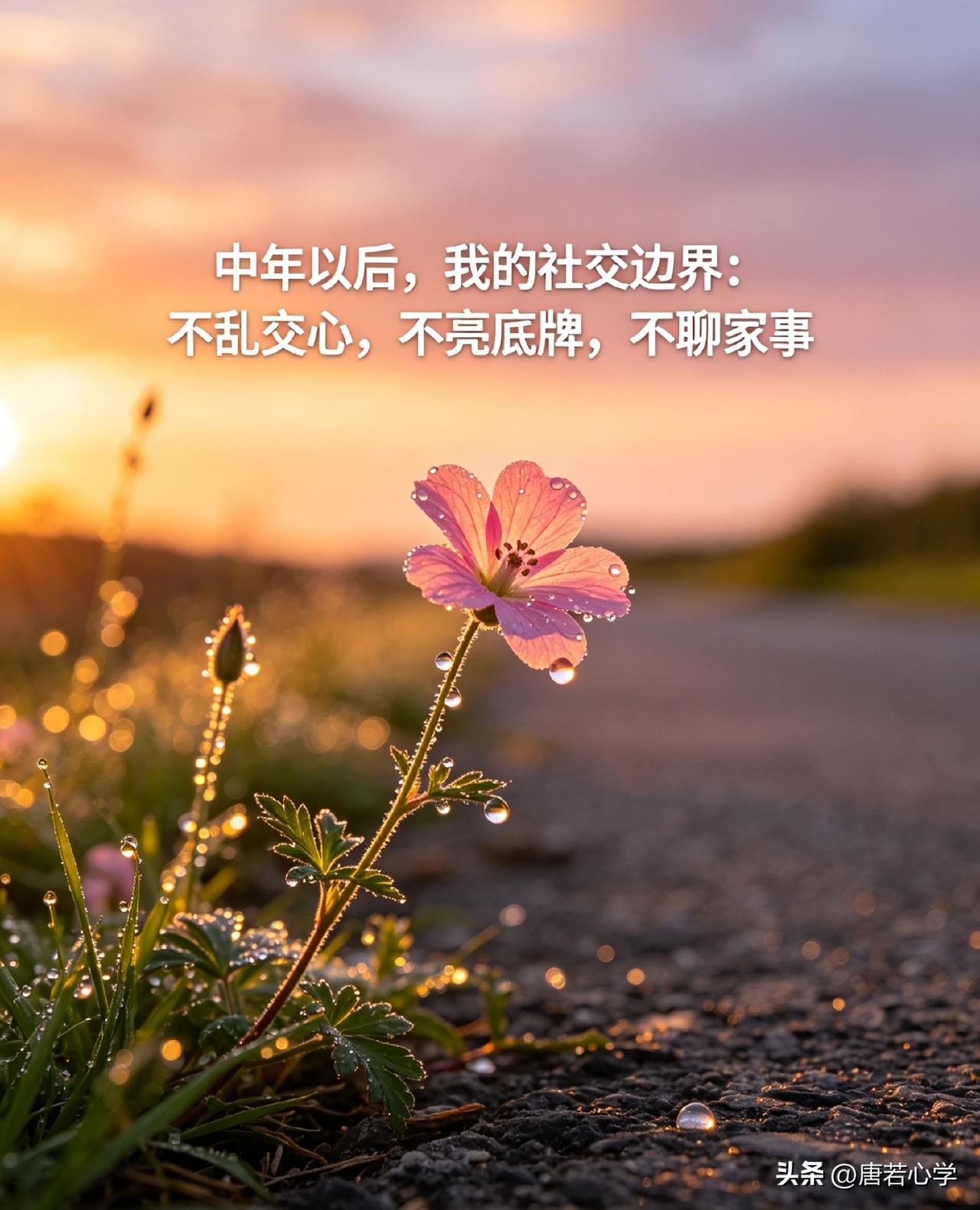 中年以后，我的社交边界：不乱交心，不亮底牌，不聊家事。

《菜根谭》里有一句话：