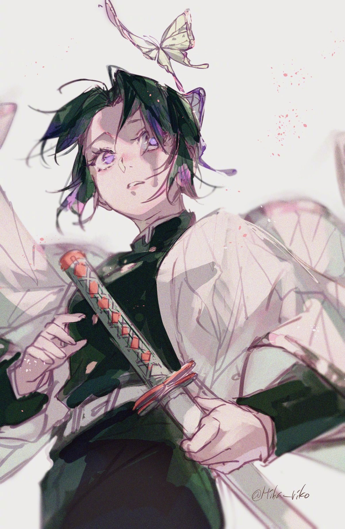 鬼灭之刃 绝美蝴蝶忍🦋（绘：Hiba__riko） ​​​