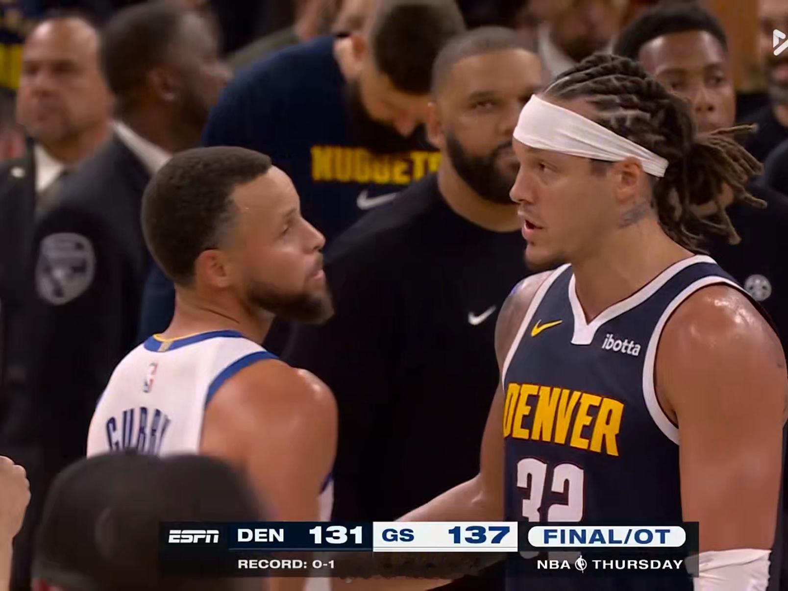 勇士这套百岁山阵容是真难杀！库里是真神！！戈登状态是真炸裂，必须respect 