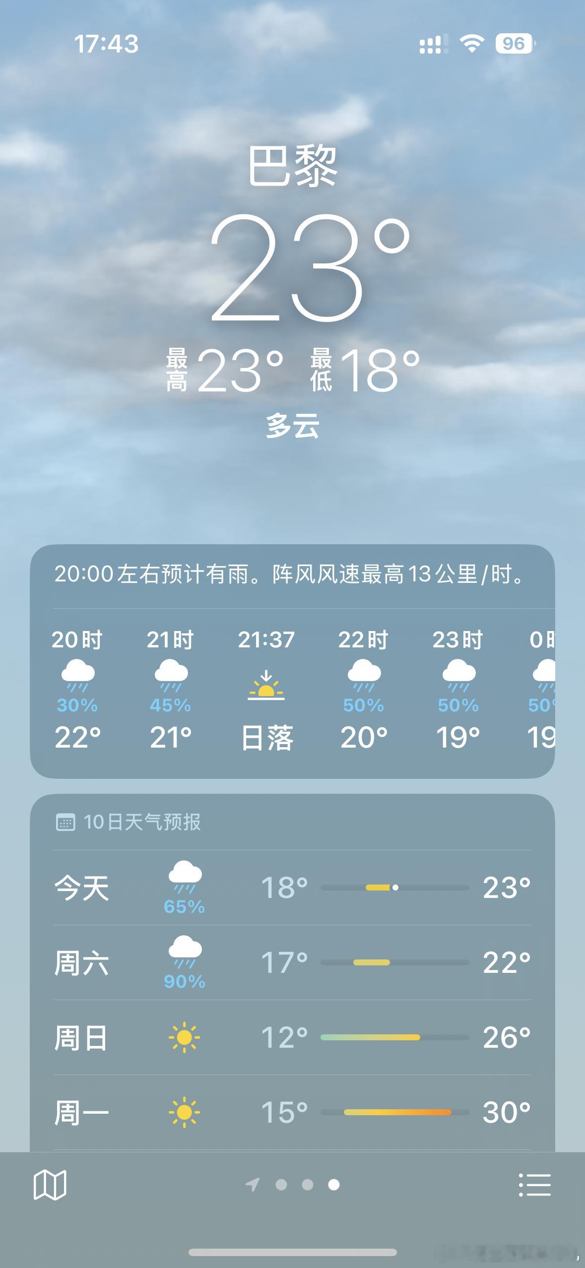 #巴黎奥运开幕式# 还有不到俩小时。开始下雨了......一直下到开幕式结束..