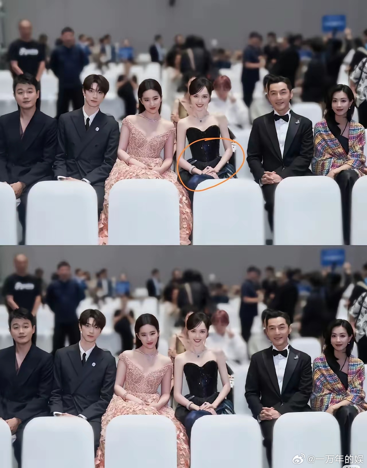 我的妈耶！唐嫣都不用吃饭的吗？这蚂蚁腰细得小孩子都比她大一圈。太夸张了吧 ，这也