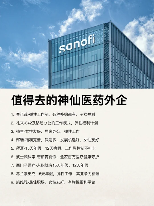 金九银十值得去的神仙医药外企