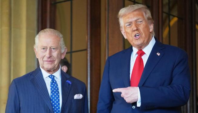 英美这对老搭档最近闹僵，结果70多岁的英国国王查理三世亲自出马，就在4月27日带