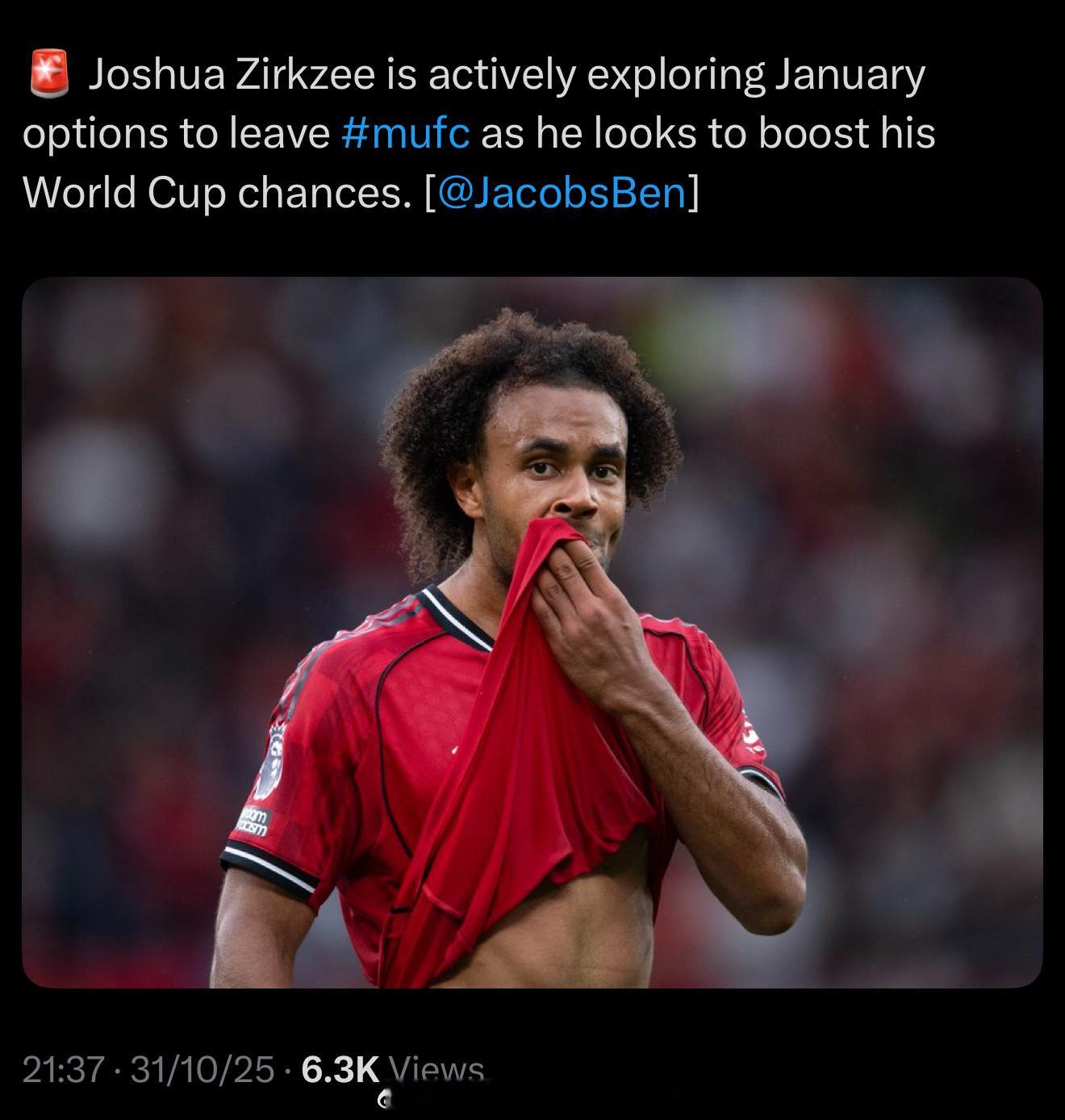 奇尔克则积极寻求1月份离开曼联的机会？因为他需要上场争取去世界杯 ​​​