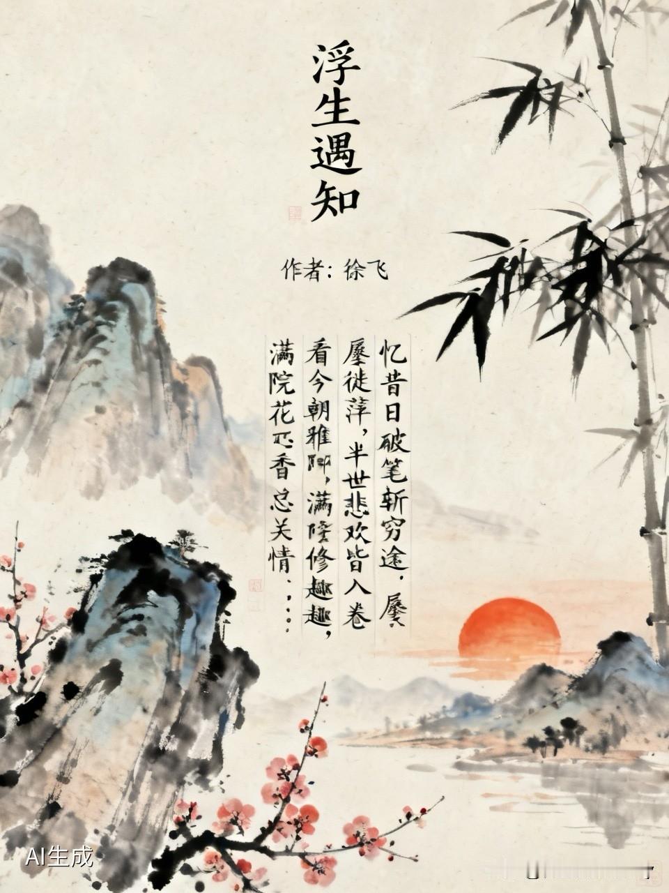 浮生遇知
                        作者：徐飞
上联：忆昔