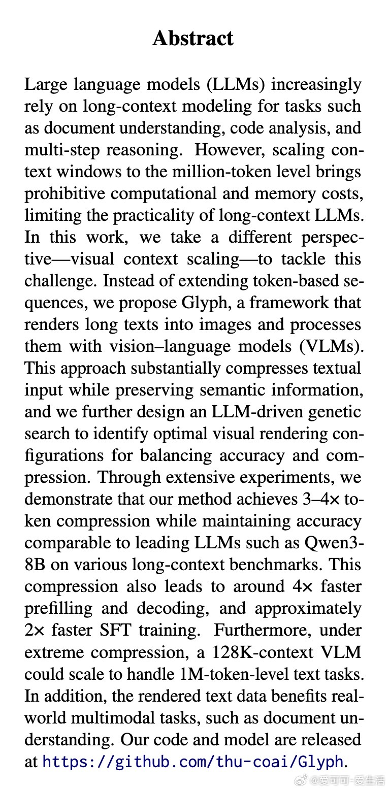 [LG]《Glyph: Scaling Context Windows via 