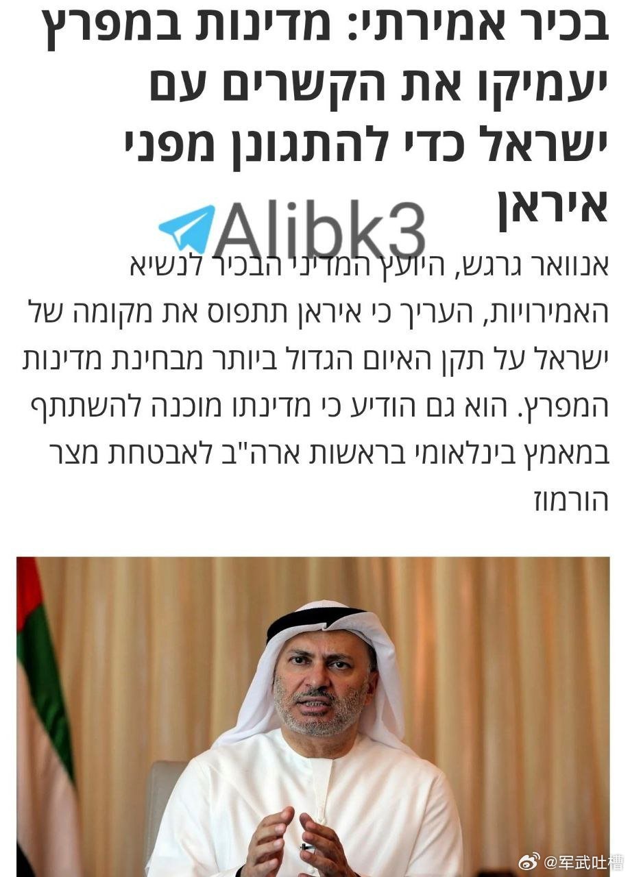 兄弟们，阿联酋准备彻底跪下了阿联酋总统顾问安瓦尔·加尔加什发表这份声明"我们将加