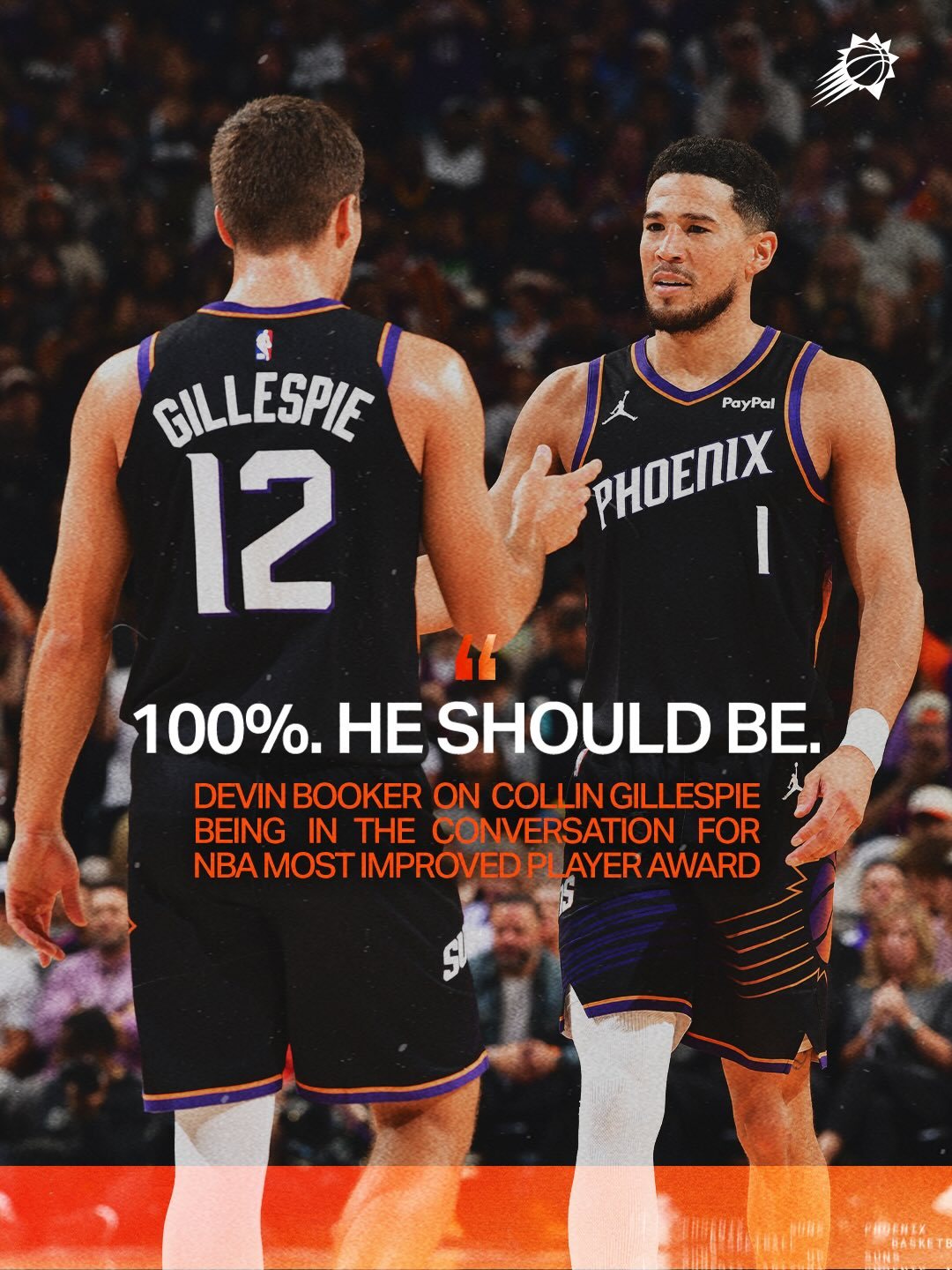 鸡皮配得上进步最快球员 ，Book 百分百赞同 💯他场均得分提升 7.6 分，