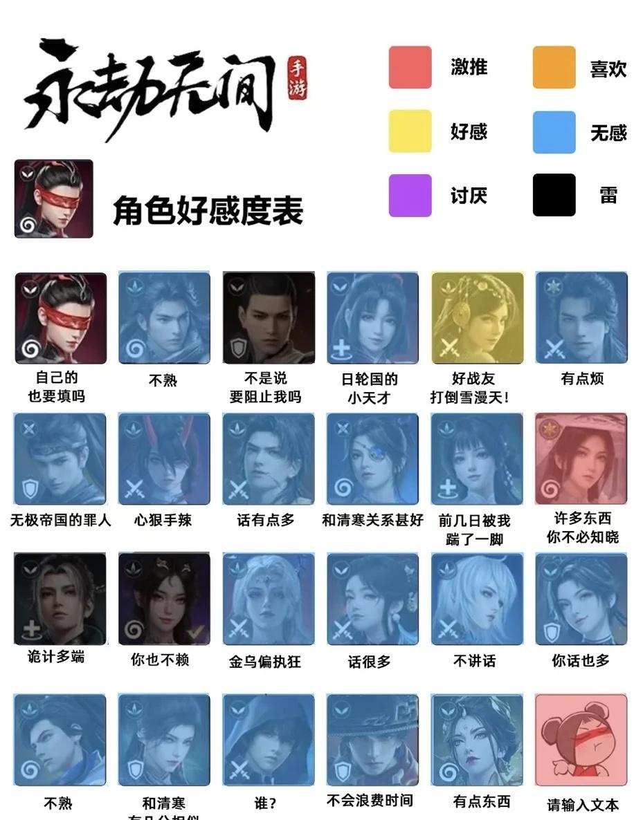 当永劫英雄互相打分……
官方发的这个评分表真的太有意思了，好活多整！
永劫无间手
