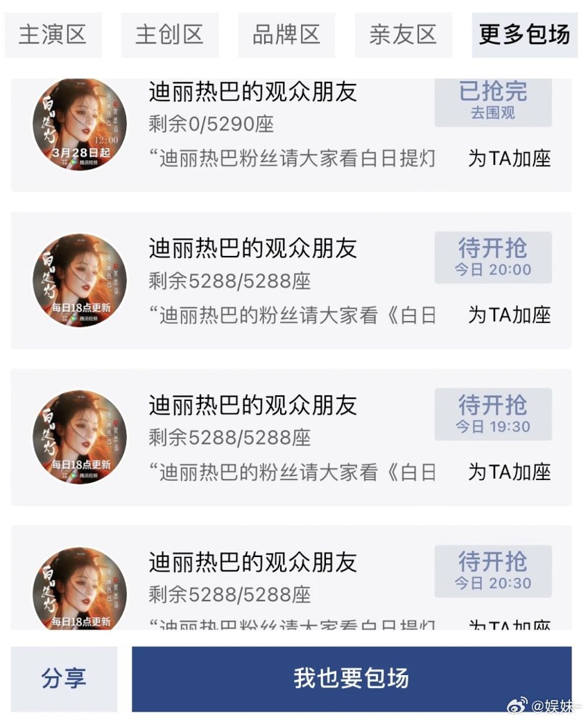 白日提灯云包场从来都抢不到，一到时间就秒没，这面抢手，但热度怎么一直鬼打墙？ 