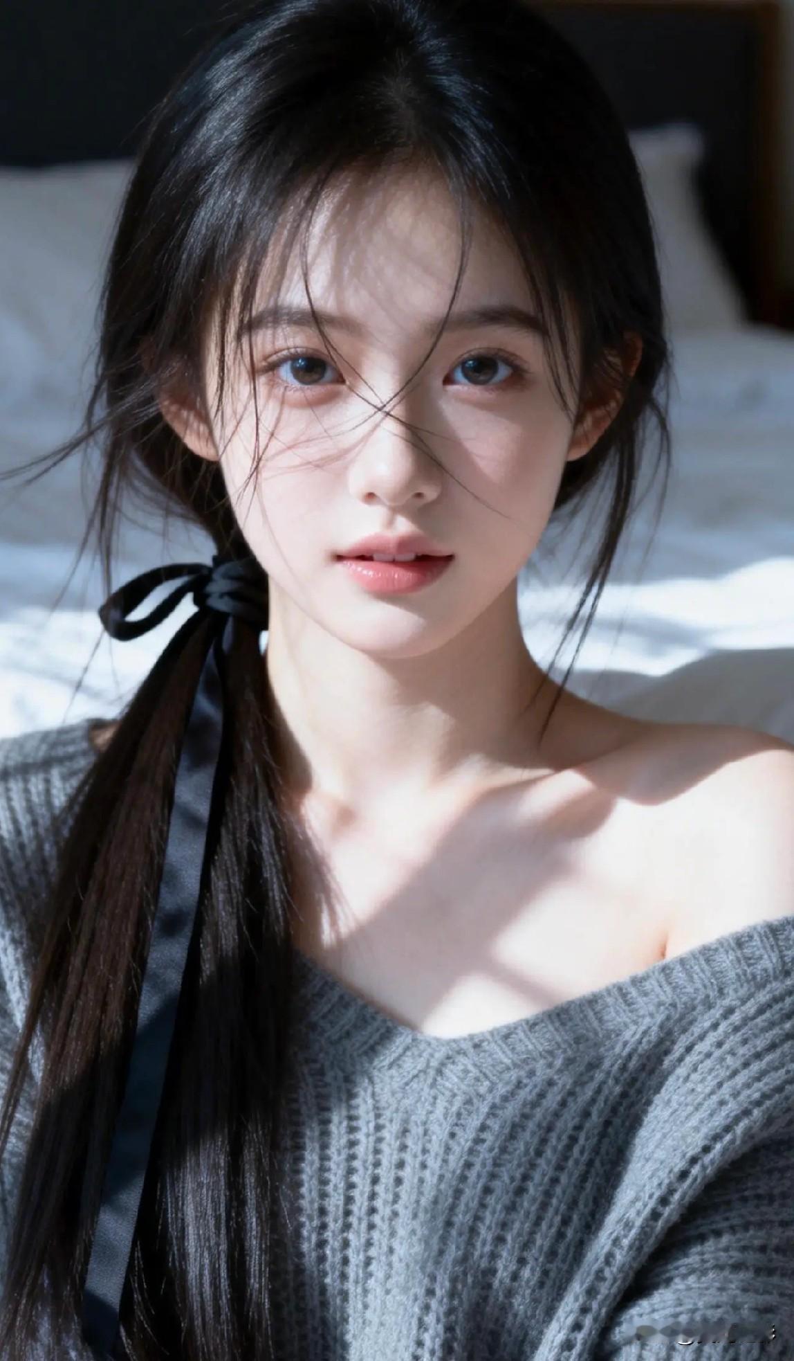 光之影&AI
阳光洒落，少女温柔的侧颜，黑发如瀑，清新自然。
阳光少女照 温婉侧