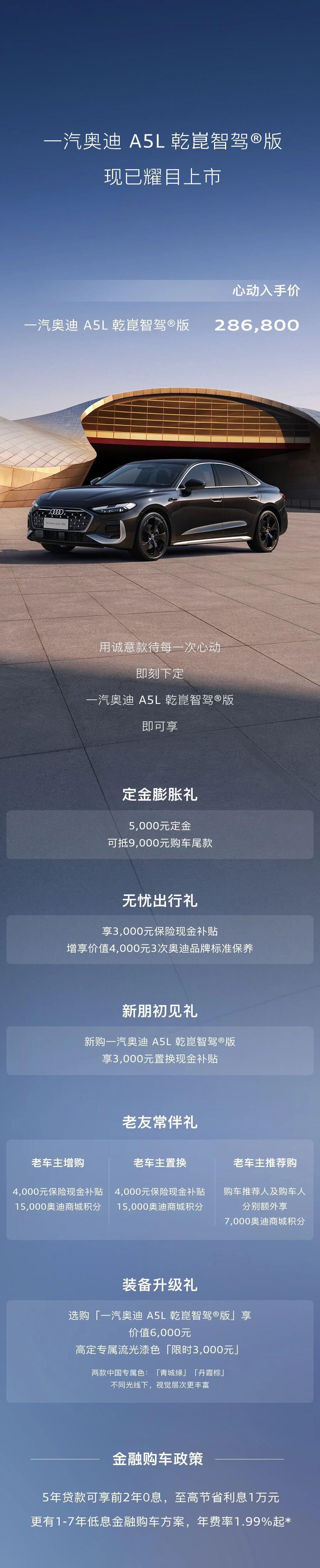 全球首款搭载华为乾崑智驾®技术的燃油车一汽奥迪A5L乾崑智驾®版现已上市——28