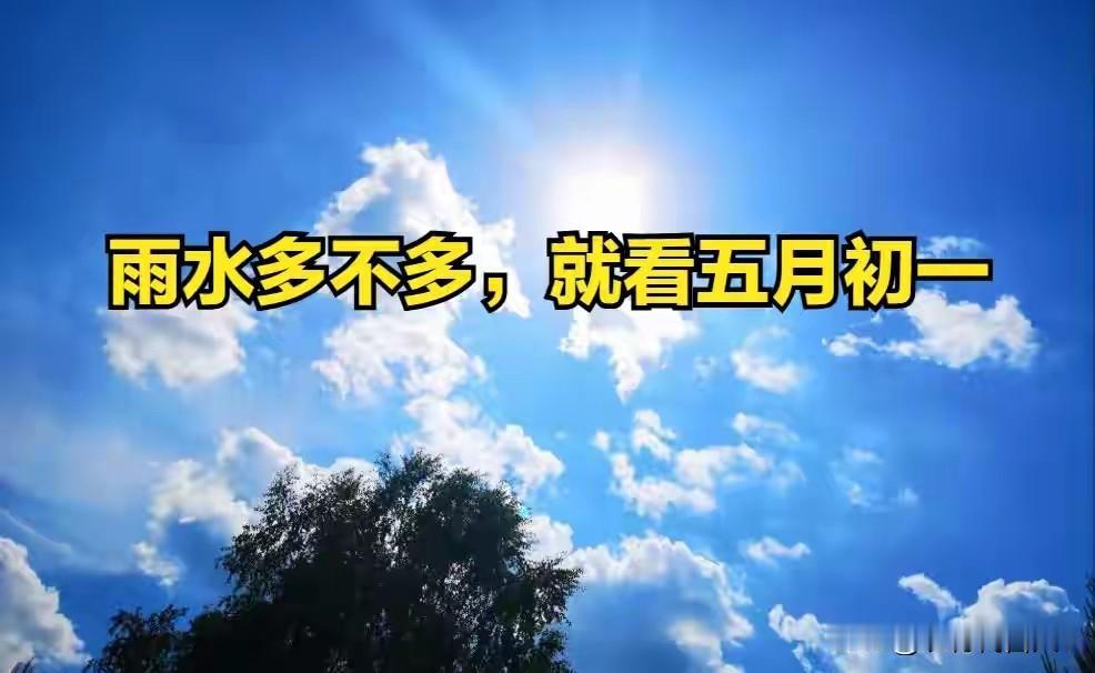 “雨水多不多，就看五月初一”，今日五月初一，今夏雨水多吗？
 
今天是农历五月初