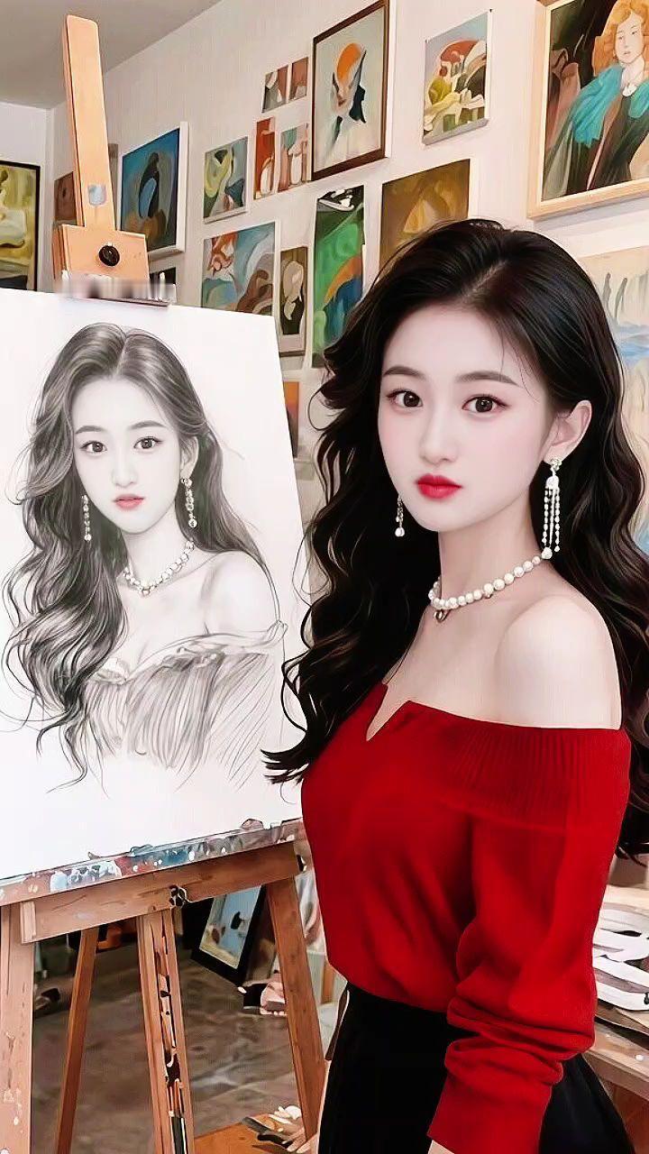 肖像画 作品 素描人像 画室日常记录 优雅气质