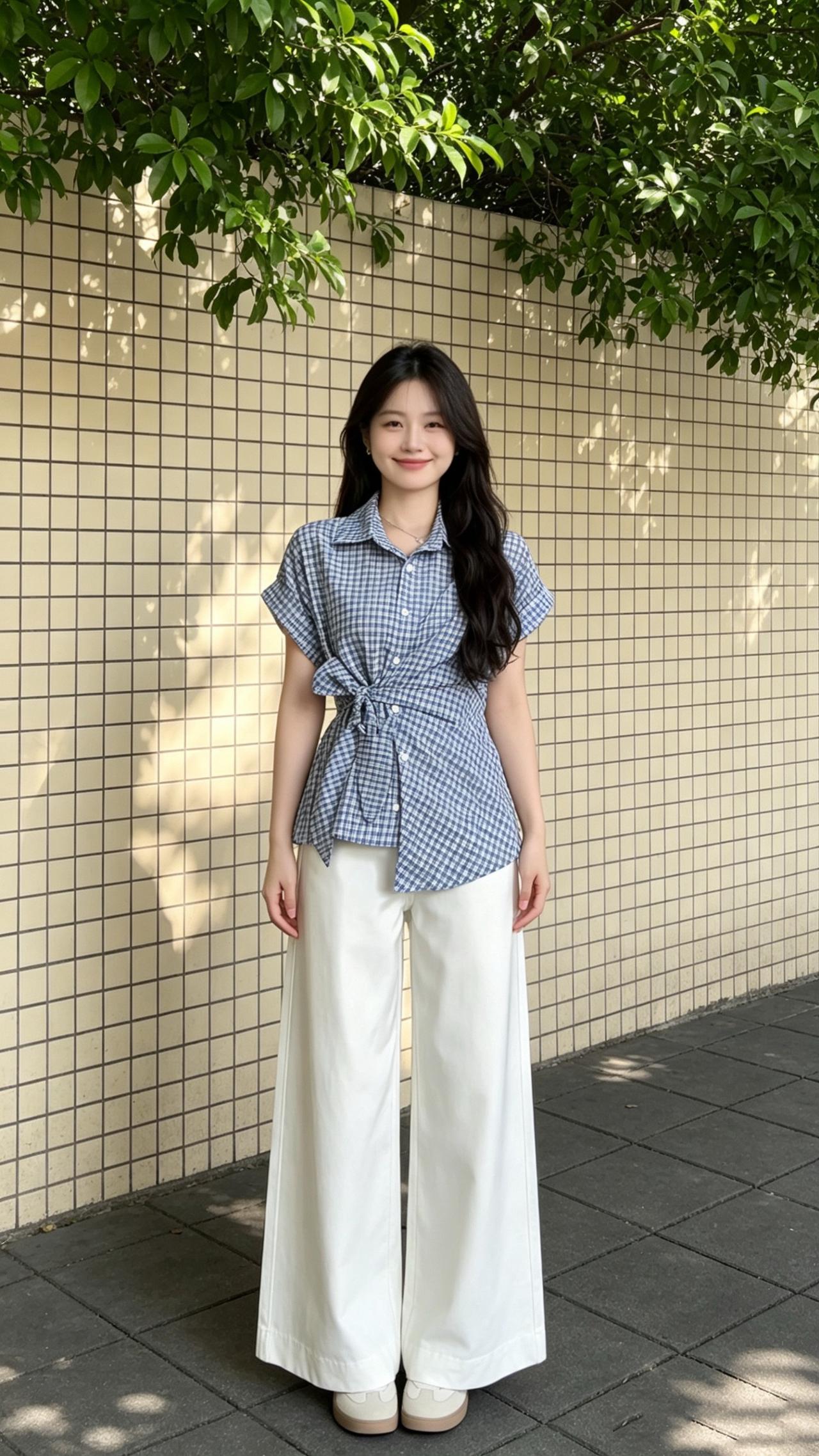 大码女装 格子衬衫 洋气减龄面料柔软舒适