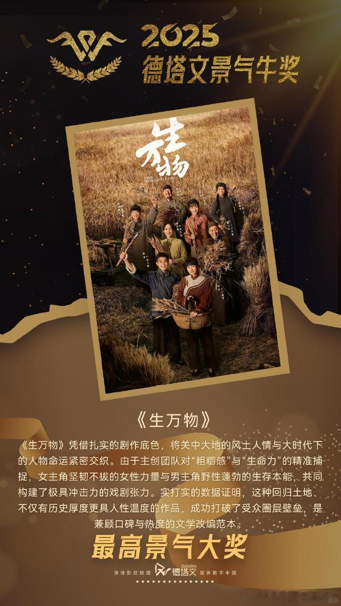 杨幂生万物德塔文最高景气大奖杨幂生万物获得最高景气大奖恭喜《生万物》拿下德塔文最