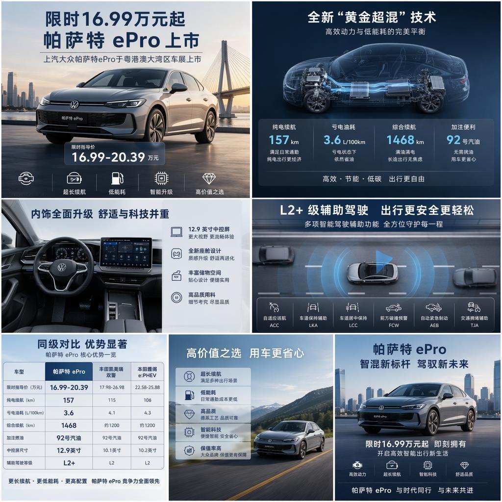 16.99 万起！帕萨特 ePro 上市，大众这次动真格了
🚕5 月 28 日