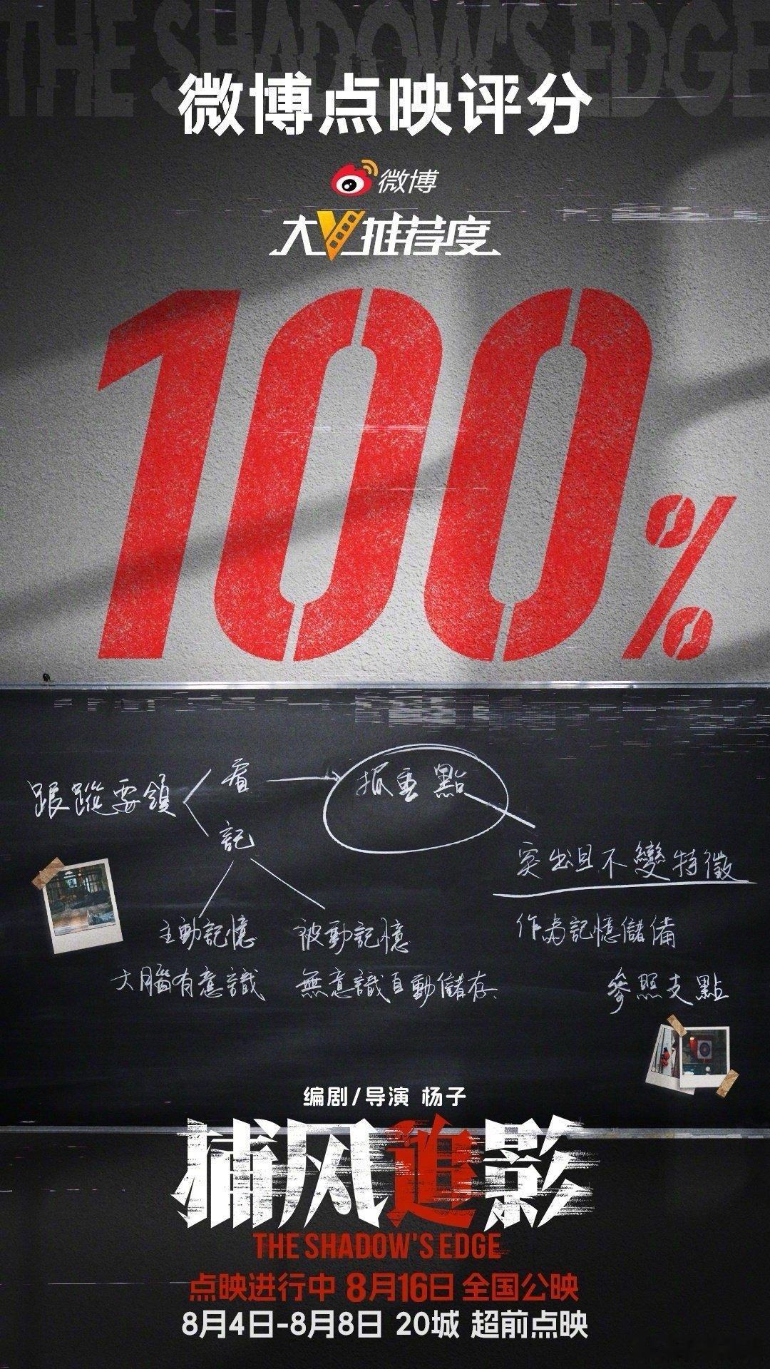 捕风追影大V推荐度100% 首映礼后大V集体安利！《捕风追影》开分100%太能打