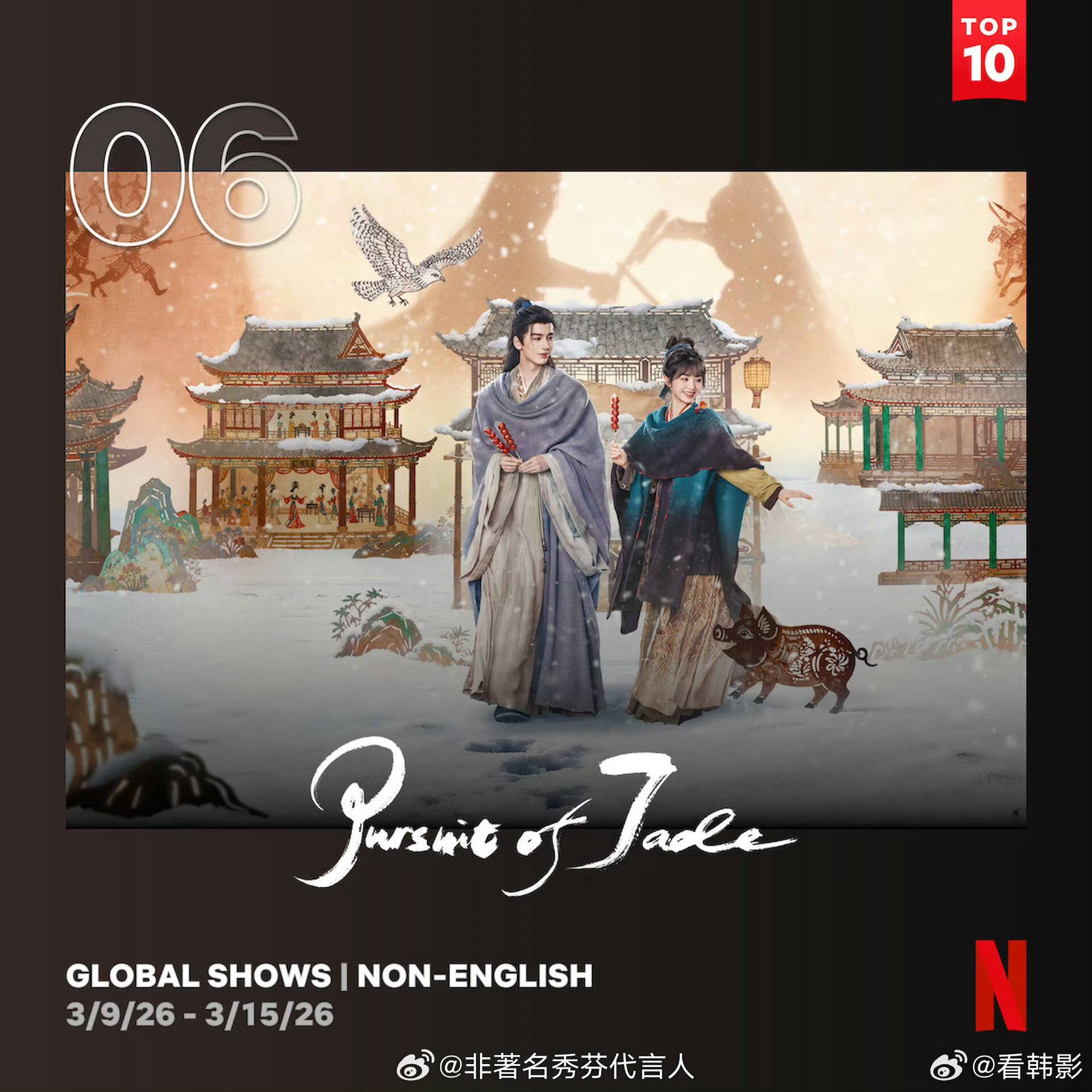 逐玉创网飞国产剧新纪录有史以来第1部国产剧连续两周登上周榜， 逐玉就是好看，不分