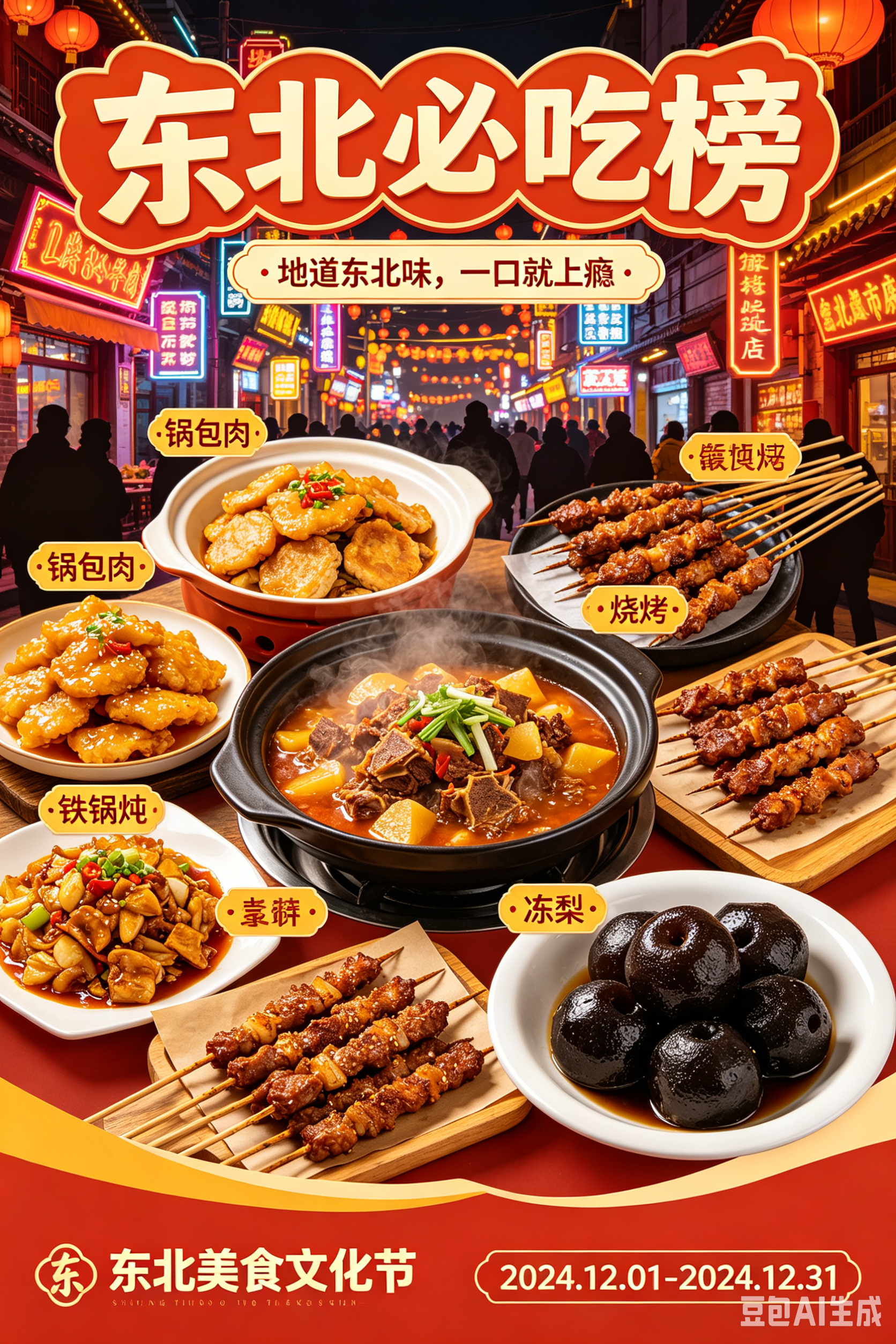 栩你渝生投东北！东北必吃榜来了！烧烤铁锅炖锅包肉冻梨大拌菜！正宗朝鲜冷面！沈阳大