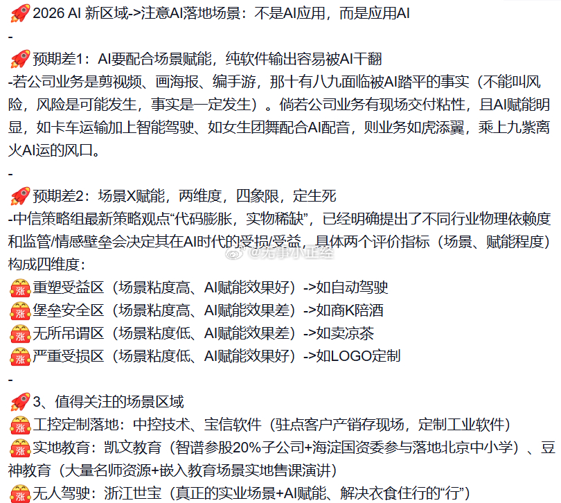 2026 A1 新区域->注意AI落地场景:不是AI应用，而是应用AI 