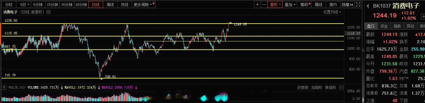 消费电子昨日旭哥的观点是看新高突破，所以今日的板块内的个股是继续表现的，创业板这