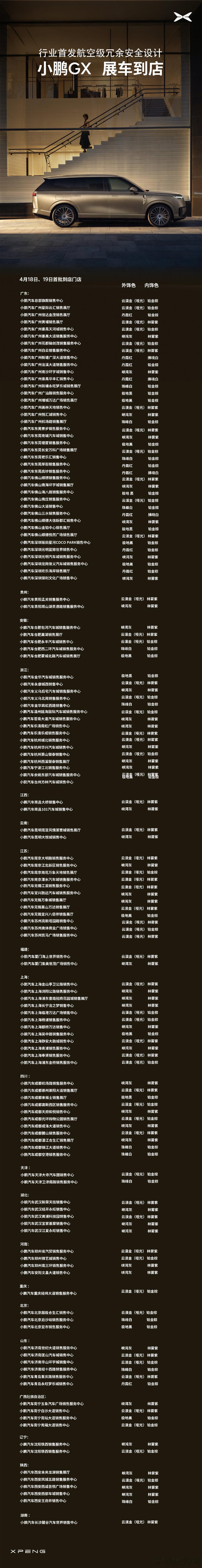 行业首发航空级冗余安全的小鹏GX到店了可以去看实车了，可惜了拉萨没有小鹏门店现在