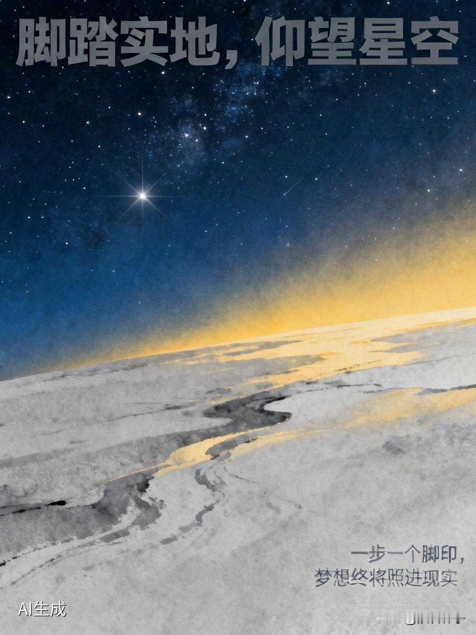 “脚踏实地，仰望星空”这话听起来简单，做起来可不轻松。
我有个朋友，大学时就梦想