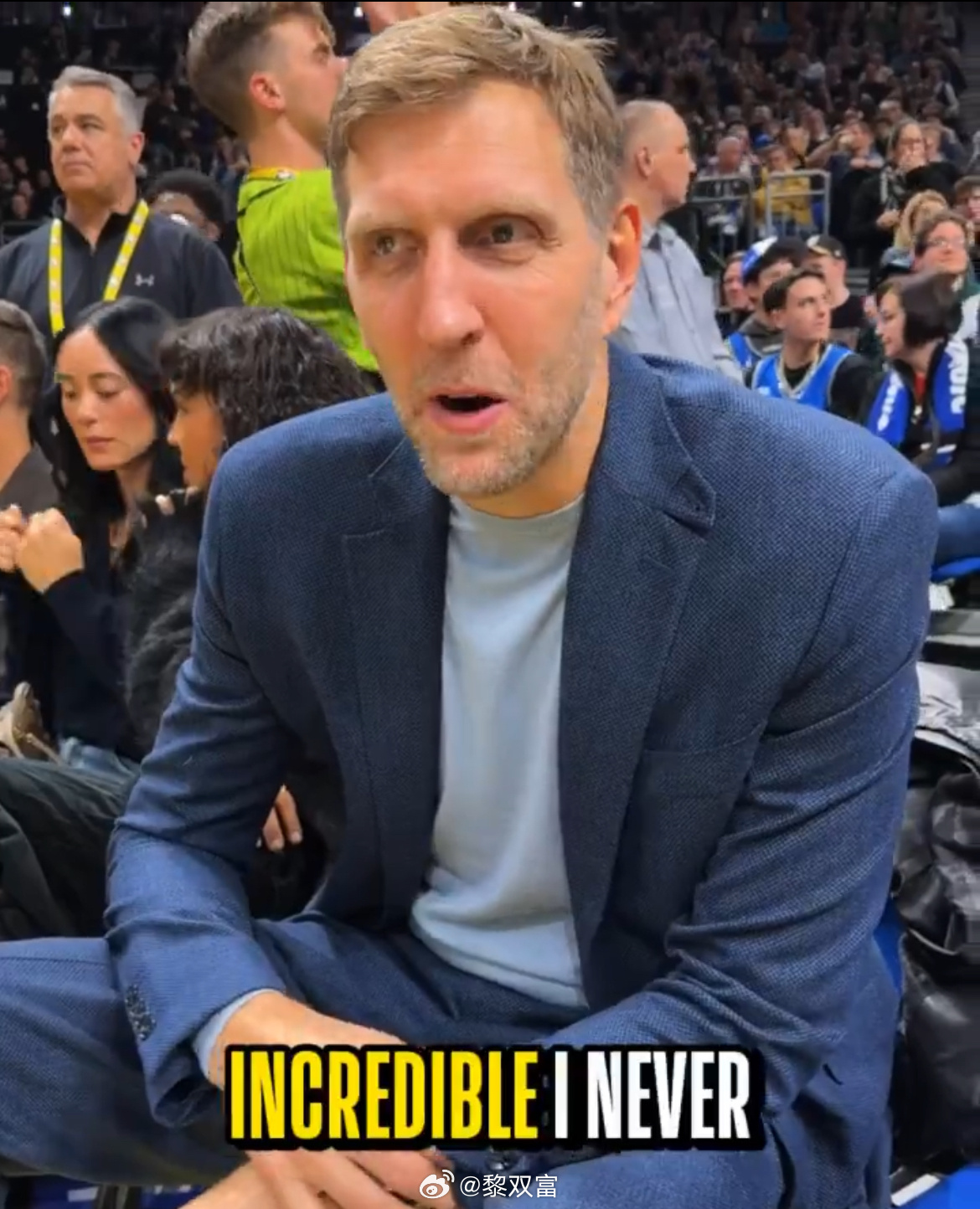 NBA常规赛第一次在德国举办，德克说他从未想过这事能实现。魔术球员安东尼·布莱克