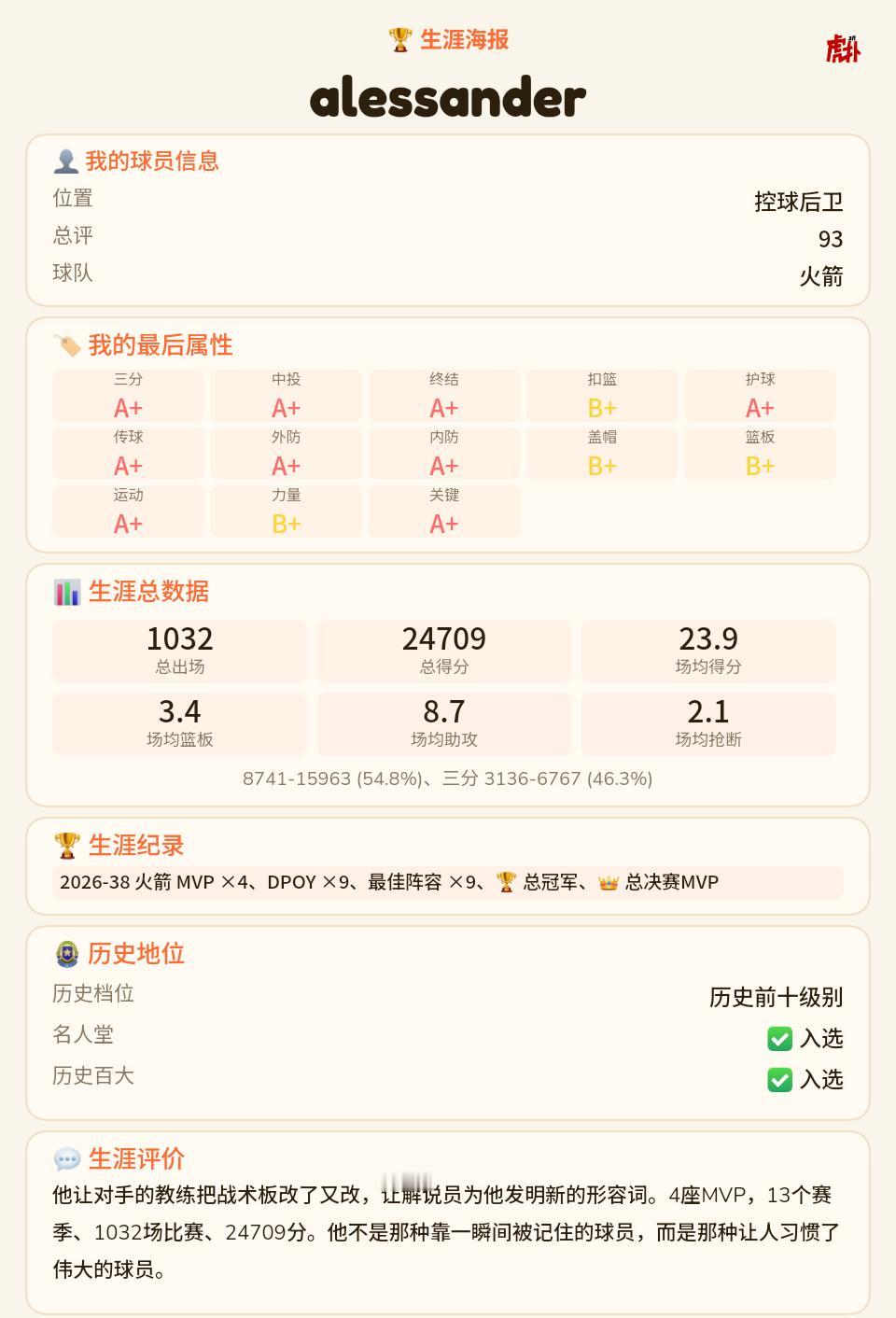 终于在火箭夺冠并退役了