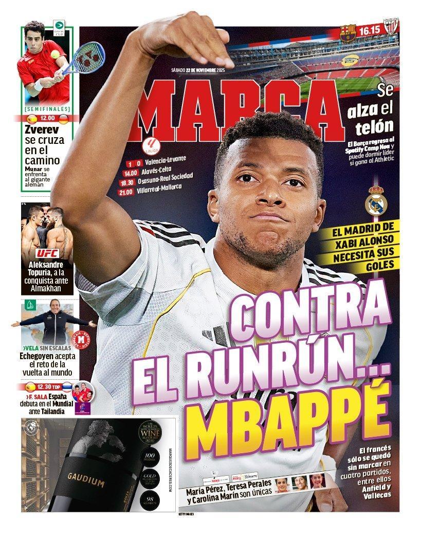 《马卡》姆巴佩对阵传言阿隆索的皇马需要他的进球 