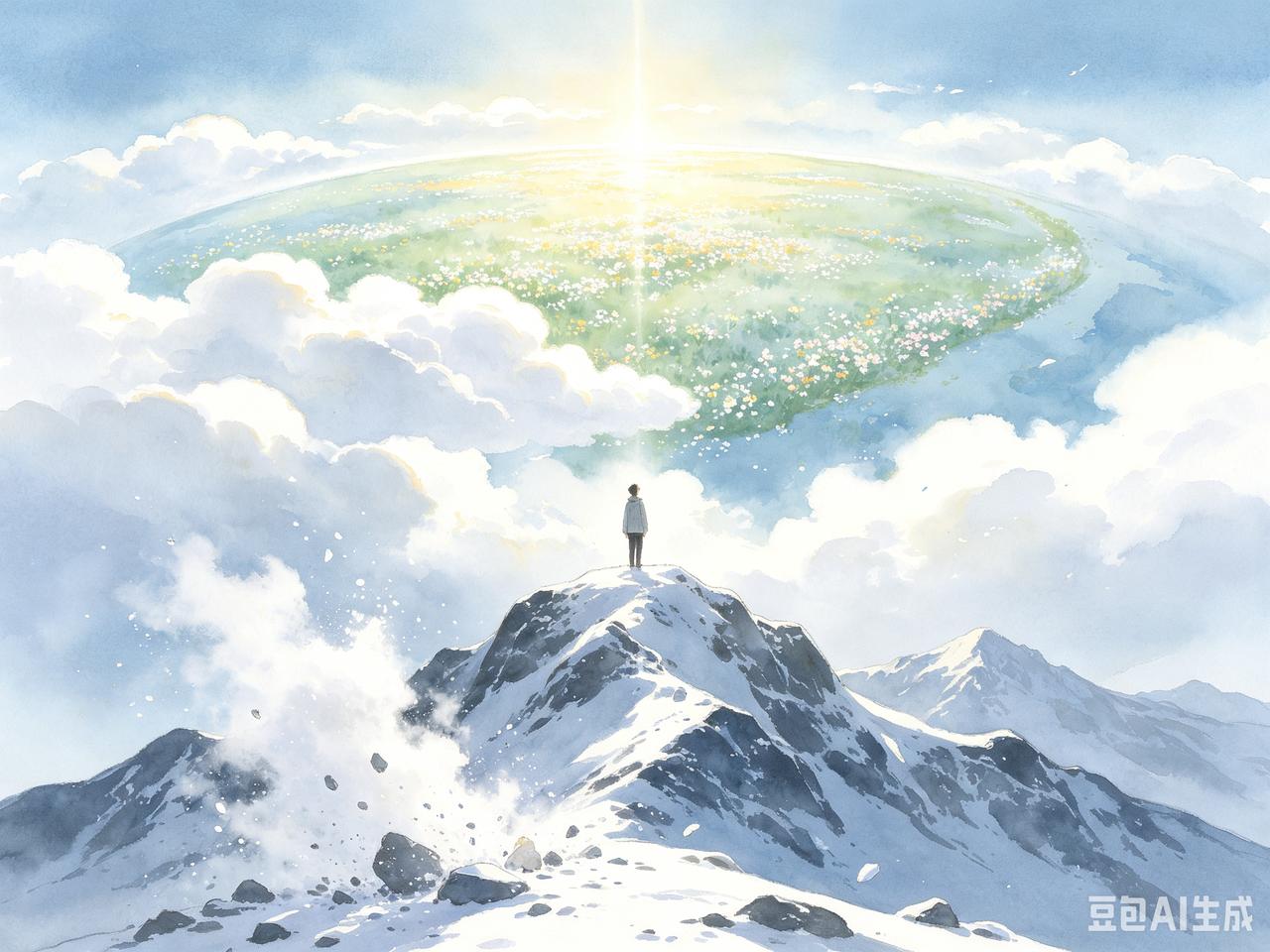 《等我》
雪崩在山顶等我
所有的痛苦都在宣泄

白云在山顶等我
带来我不知道的消