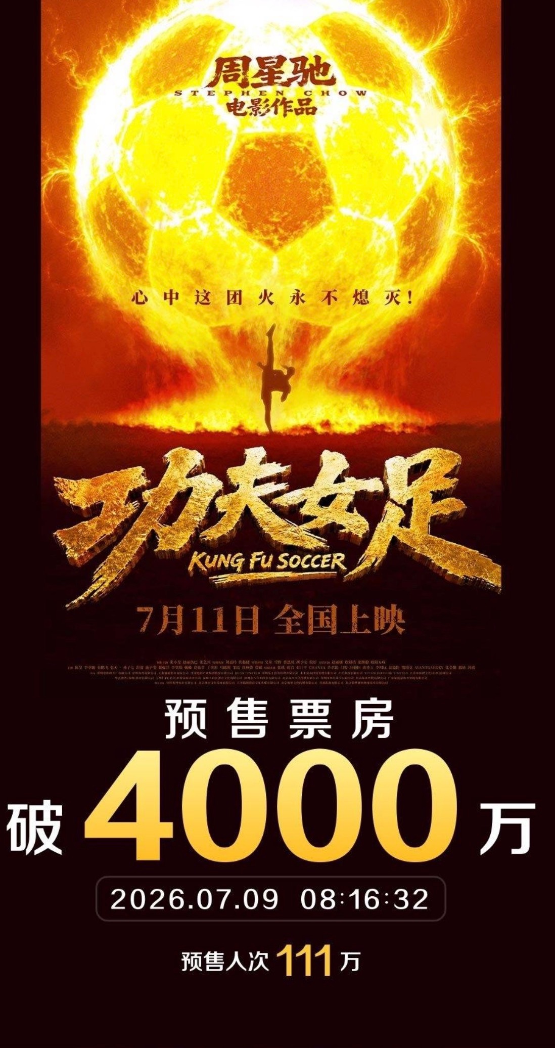 功夫女足的预售票房破4000w了好牛啊.. 