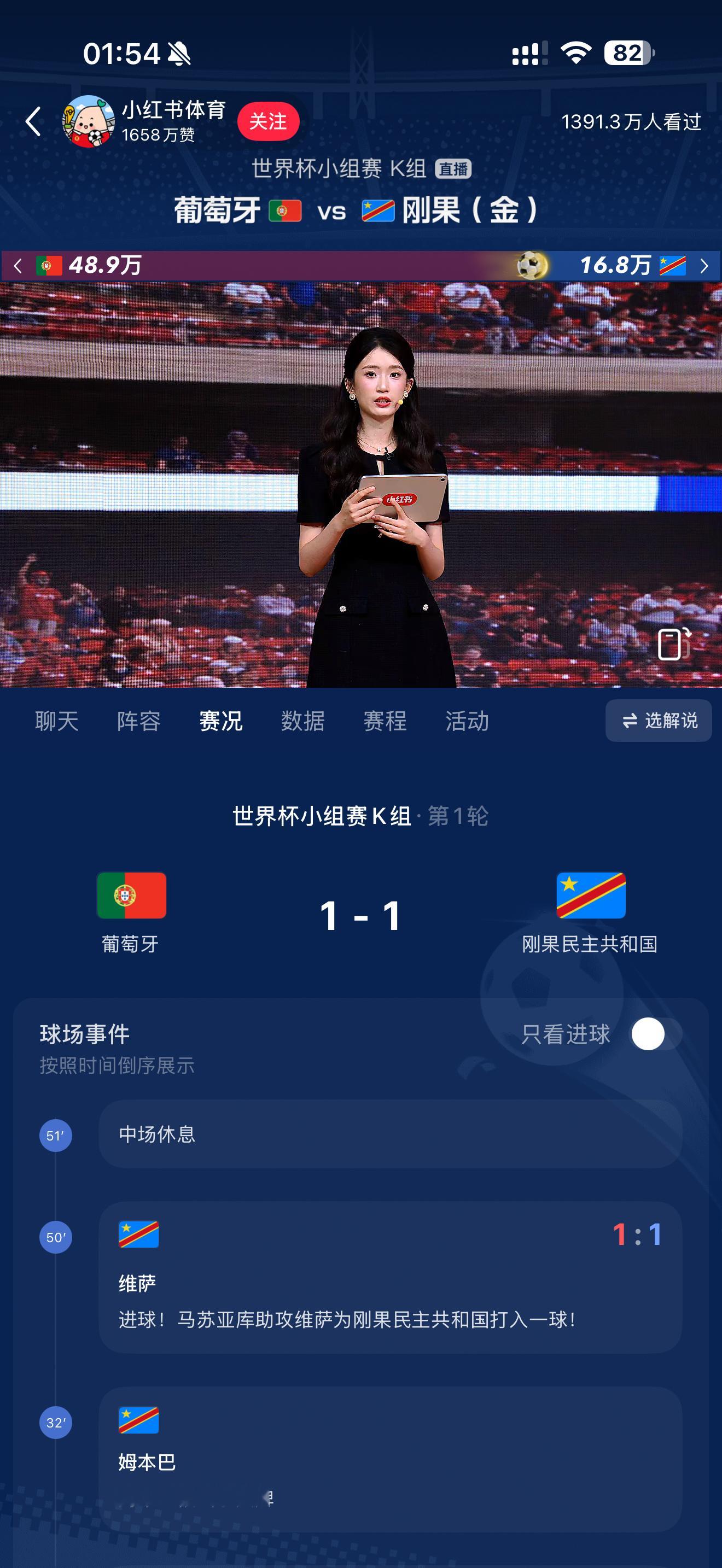 葡萄牙vs民主刚果 GG