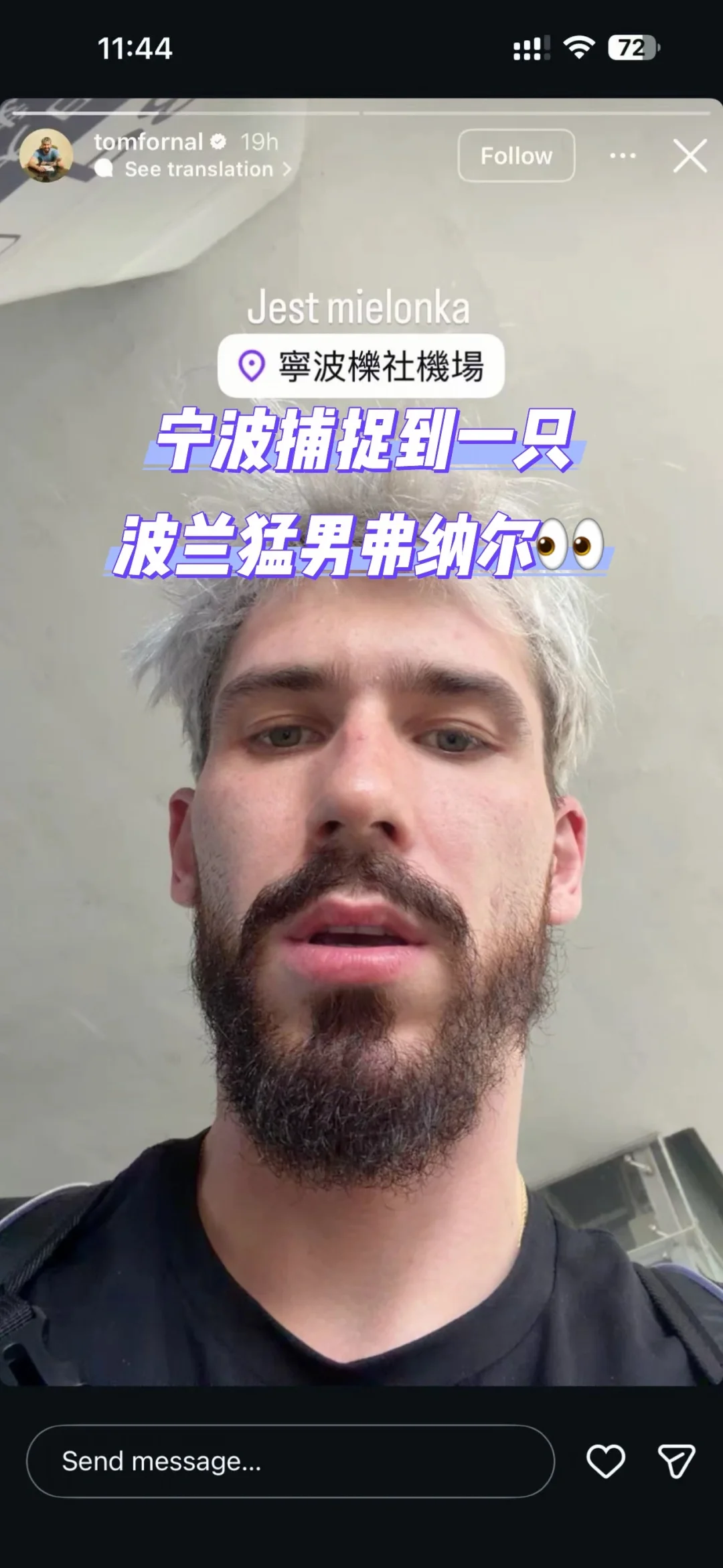宁波捕捉到一只波兰猛男弗纳尔👀