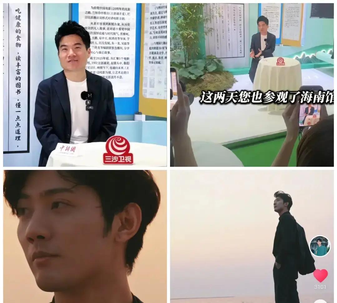 董宇辉坐在三沙卫视镜头前，说最想去三沙看海。

行程太满，他把愿望交给鹏鹏。
