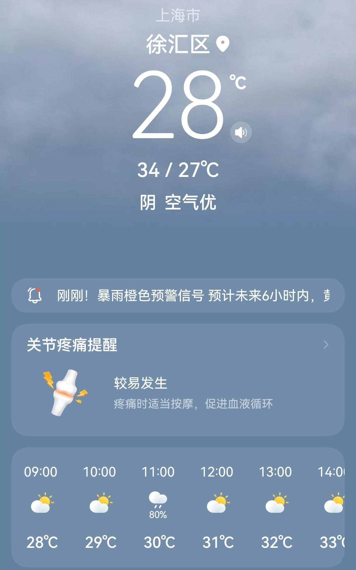 每天早上醒来先看一眼天气预报看看今天夏天还能不能粗去丸今天又是黄浦和徐汇有暴雨警