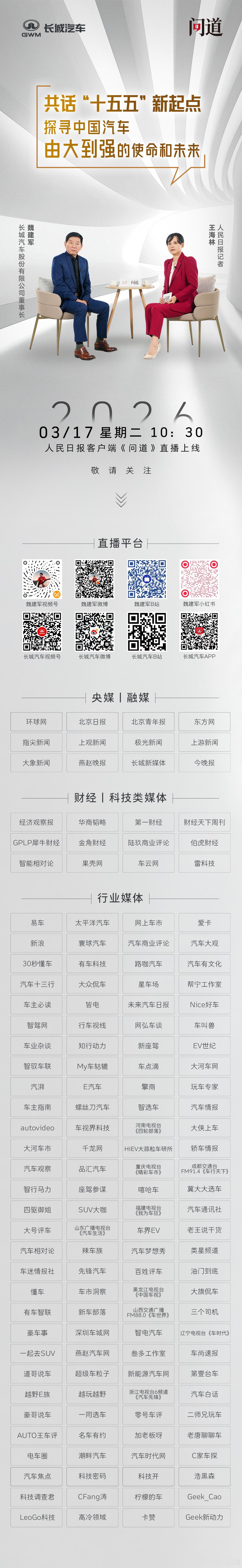 人民日报《问道》魏建军，探寻汽车强国使命。这不仅是高层访谈，更是对行业公信力价值