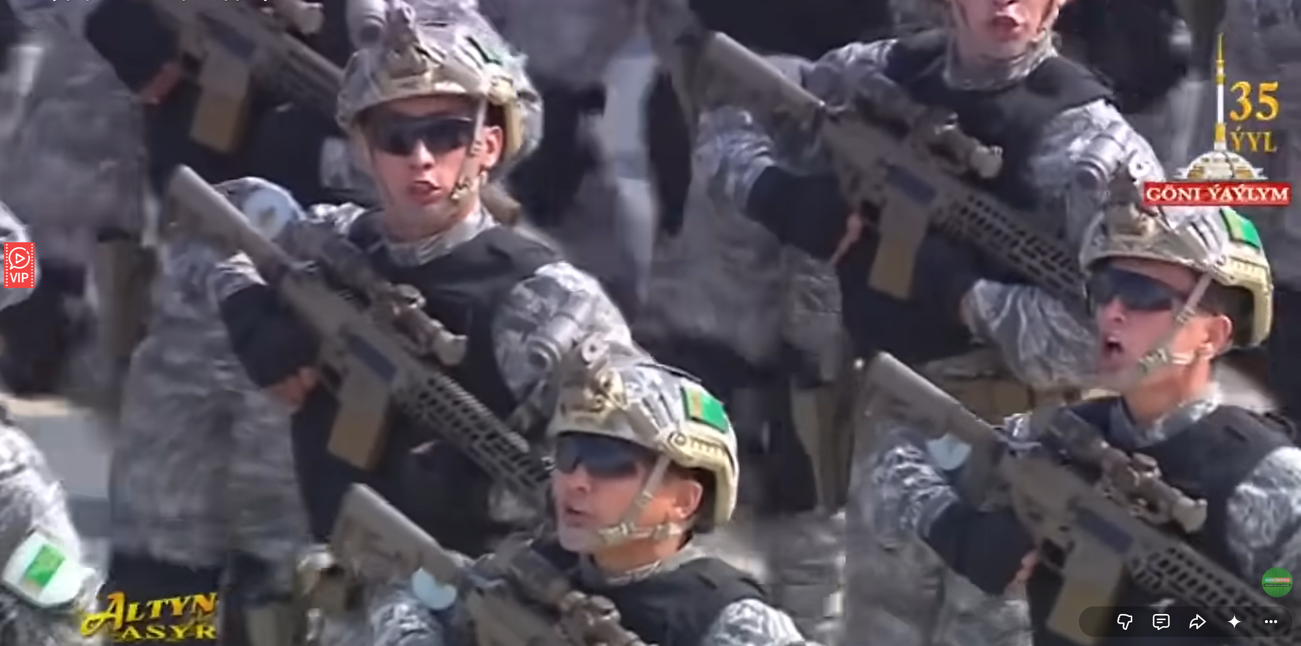 土库曼斯坦独立35周年阅兵式上出现的SIG MCX Spear步枪，看弹匣是7.
